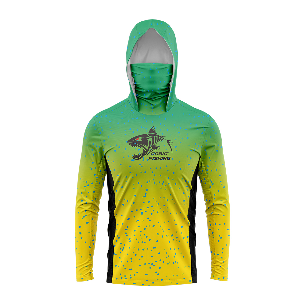 Gradient Green‑Yellow Skeleton - Fishing Hoodie recension och pris