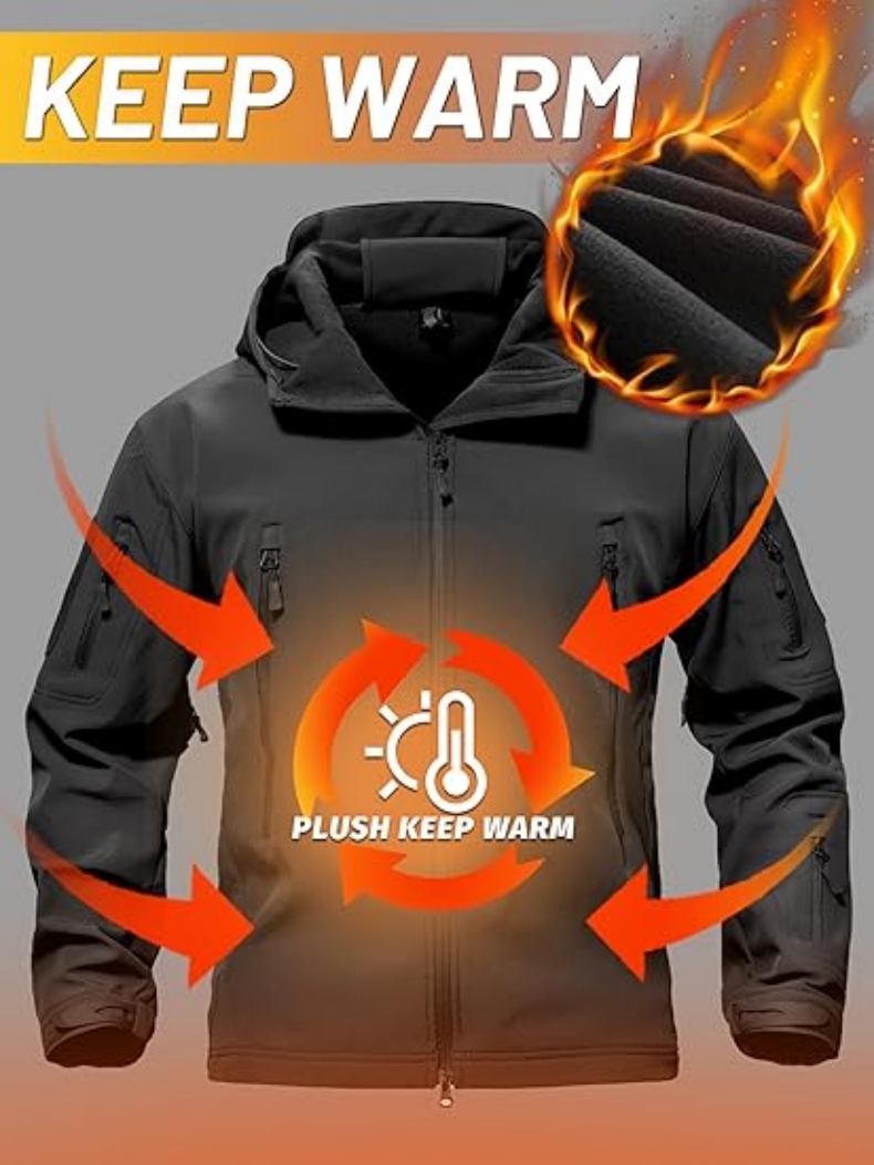 Tactical Fleece SoftShell Jack - Fishing Jacket Waterproof recension och pris